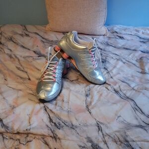 Pink and Silver Nike Shox